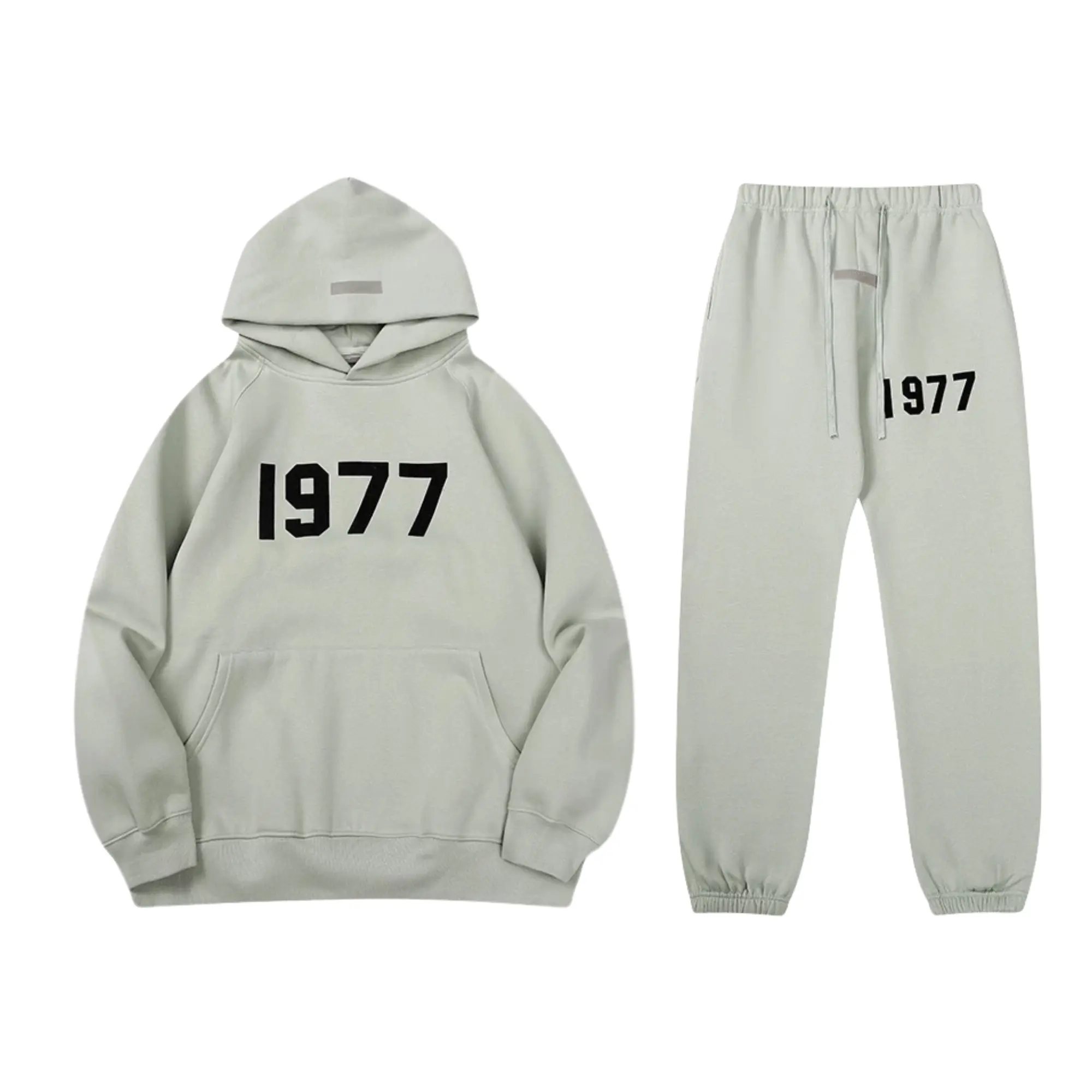 1977 Essential Hoodie & Joggers Set – Matching Unisex Pullover Sweatshirt and Sweatpants, Cozy Streetwear Outfit for Men & Women