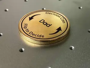 Decision Coin | Custom Engraved Gold Plated Coin | Couples Flip Coin | Valentines / Wedding Gift | Gifts for Him or Her | Birthday Gift | Anniversary