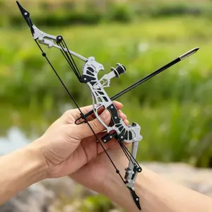 Sport Partner 16.4-inch Stainless Steel Mini Composite Bow with Small Arrows for Beginner Archery Practice Entertainment and Fun Gift Mini Compound Bow Archery Set SpringStatements