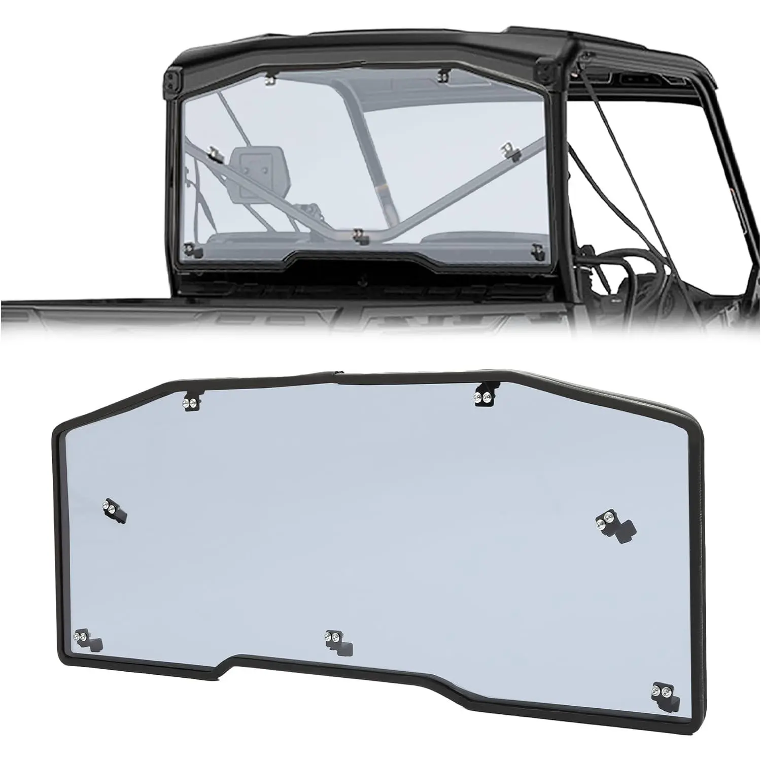 KQQIO Rear Windshield Compatible with 2016-2023 Can-Am Defender HD 5 HD 8 HD 10 MAX Smoke Back Wind Shelter Rear Panel Windscreen (See Detailed Adaptation List)