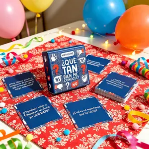 50 Sincere Topics, New Spanish Mini Card Game 'How Well Do You Know Me?', Party Interactive Q&A Card Game, Deep Social Icebreaker for Gatherings,Friends' tacit cooperation Big Test Card Game, Truth or Dare Mini Cards