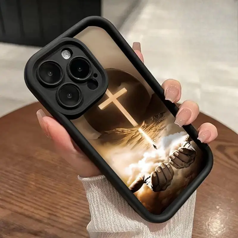 Super Soft 1.2mm Silicone Smartphone Case & Protector for Various iPhones (16 Pro Max/15 Plus/16E/14/13/12/11/XS/XR), Shockproof Pocket-Friendly Crucifix Design Mobile Phone Accessory, Accessories, Skinny