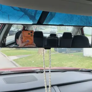 L- Inch Panoramic Convex real view Mirror, Interior Clip-on Wide Angle to Reduce Blind Spot Effectively for Car SUV Trucks Clear Visibility Safety Install Rearview High Definition