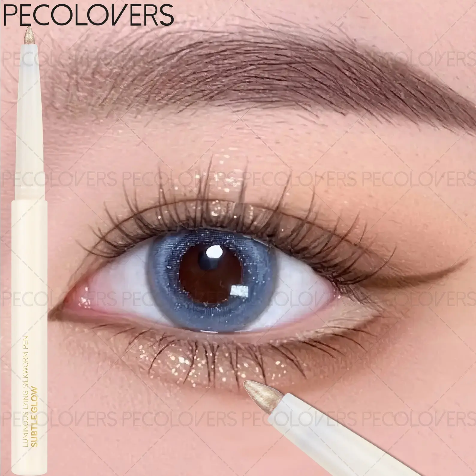 1Pc Brightening Under-Eye Pen - Shimmer Eye Makeup, Long-Lasting For Daily Wear, Nude And Champagne, Eye Cosmetic, Eye Pencils