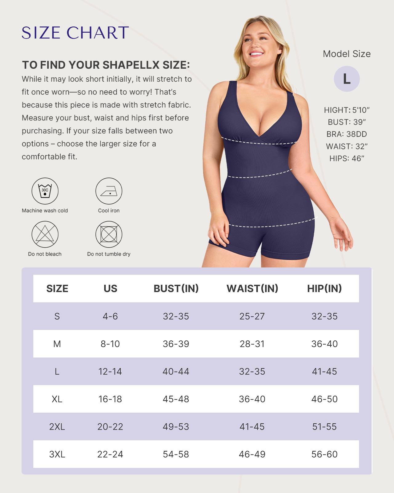 SHAPELLX  Deep V Sculpt Bodycon Stretch Shorts Jumpsuit Romper Tummy Control Boyleg Bodysuit