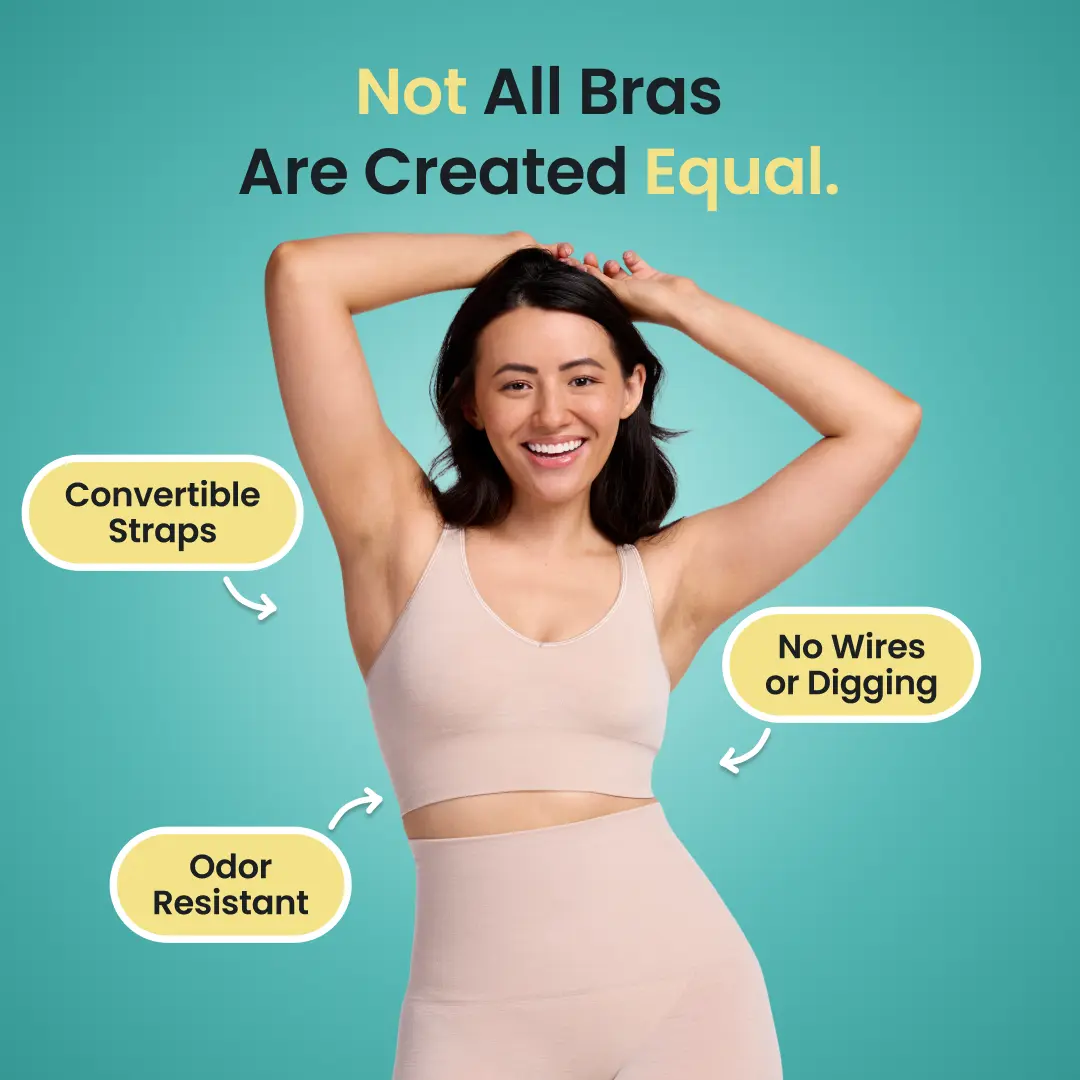Woolx Hayden Merino Wool Bra – Seamless Wireless Bra Odor Resistant Convertible Straps Comfortable Everyday Travel Bra Women