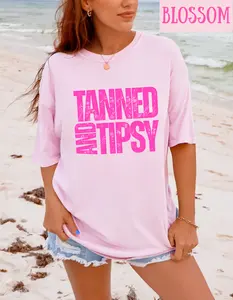 Tanned and Tipsy Summer Fashion Comfort Color T-shirt BLC