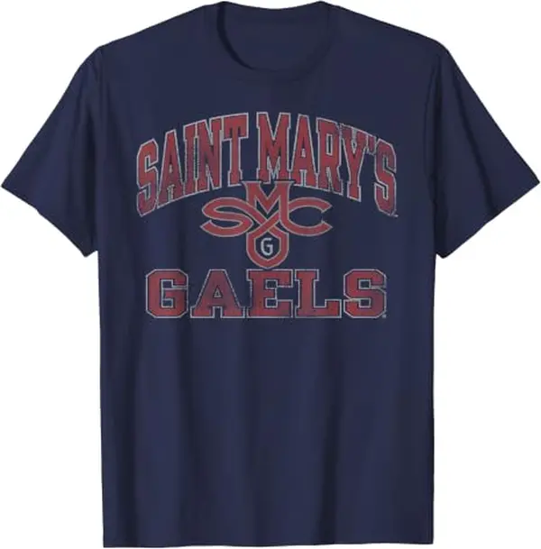 Saint Mary's Gaels Vintage Worn Navy Officially Licensed T-Shirt, Saint Mary's Gaels Graphic Tee, College Sports Fan Shirt, Alumni Apparel, Game Day Shirt, NCAA Spirit T-Shirt for Men and Women