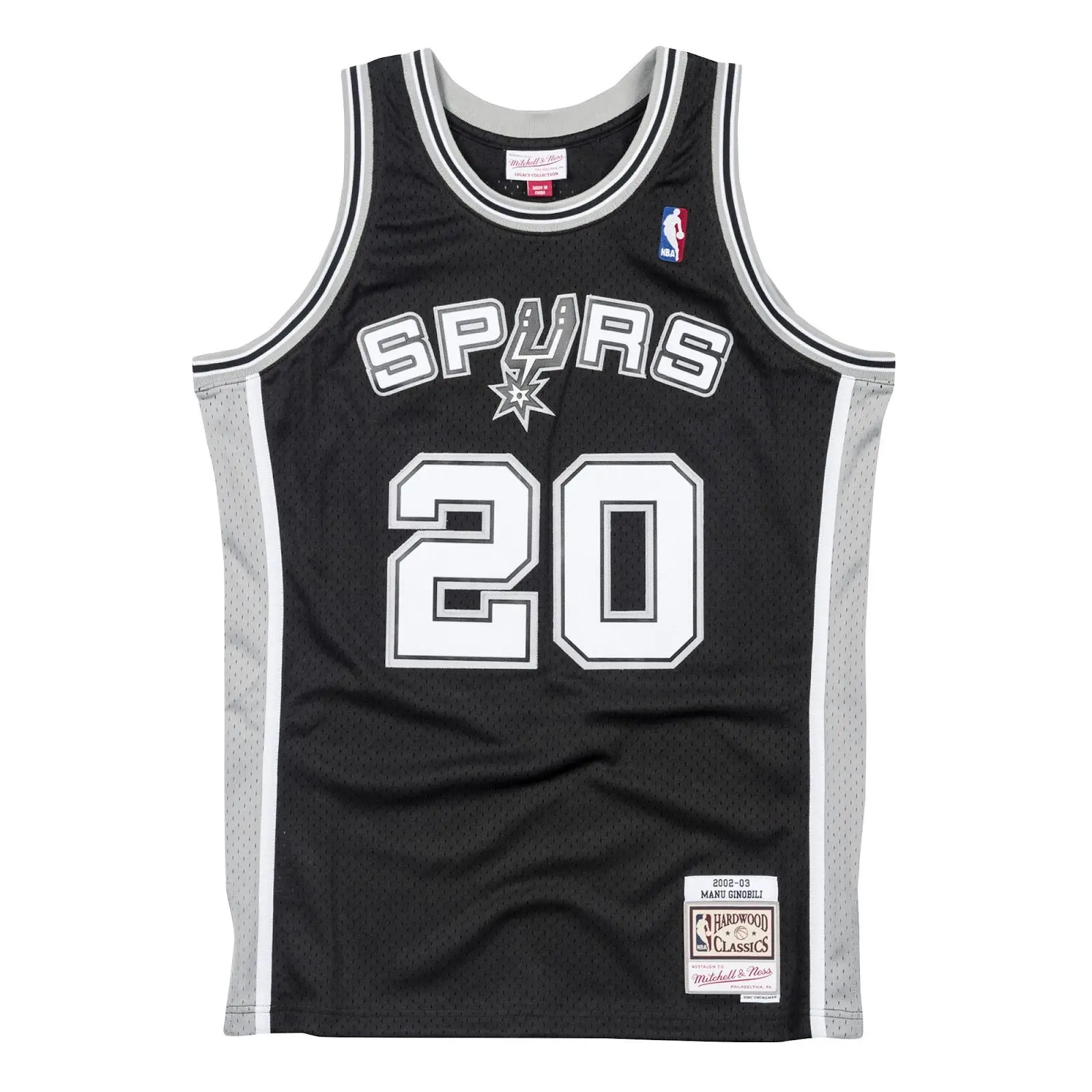 Manu Ginobili San Antonio Spurs 2002-03 Black Swingman Player Jersey NBA Throwback Basketball Hardwood Classics Fan Gear Mitchell & Ness