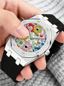 Men's Quartz Watch with Date Display, Casual Style, Waterproof Design, Round Analog Face, Alloy Case, Gift Box Included, Fashionable Stylish Watch