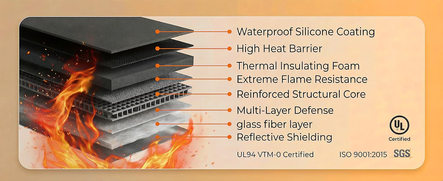 Fireproof Accordion File Organizer with Lock,Hard-Shell Fireproof Document Box with 13 Pockets for Certificates, Passports Laptop Important Documents Portable Home Office Travel Safe Storage Fireproof Accordion File Organizer with Lock,Hard-Shell Fireproof Document Box with 13 Pockets for Certificates, Passports Laptop Important Documents Portable Home Office Travel Safe Storage