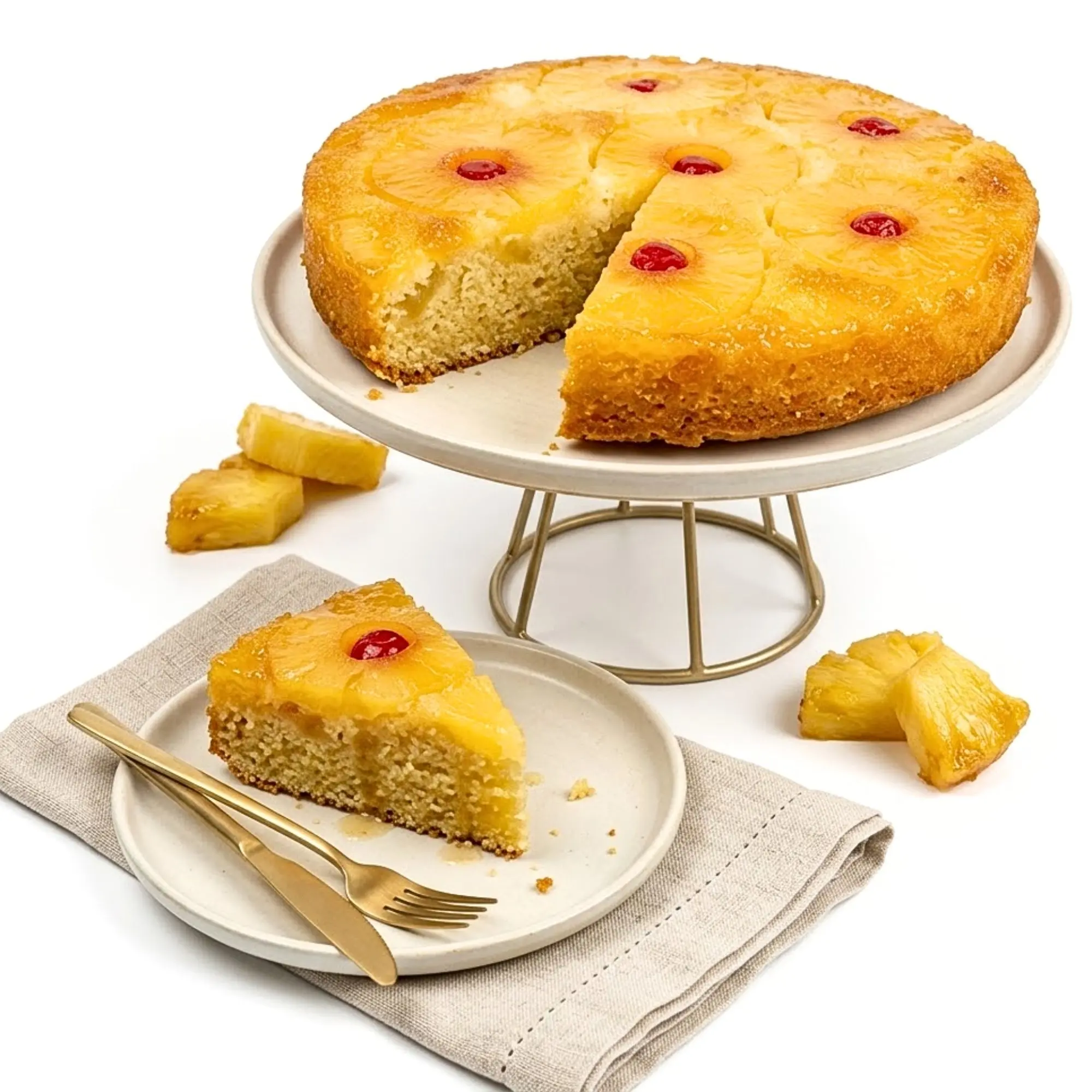 Andy Anand Gluten-Free Dairy-Free Pineapple Upside-Down Cake, Vegan-9-Inch, 2.4 lb – Caramelized Pineapple, All-Natural, No Preservatives, Birthday Gift Box