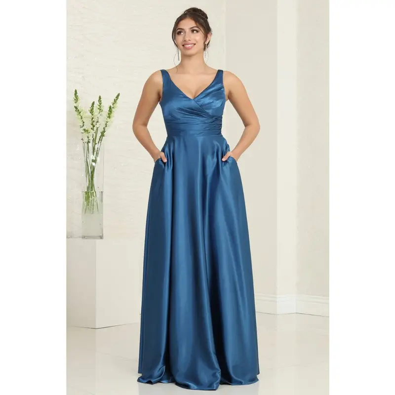 evening dress sale MACloth 3/4 Sleeves Lace Chiffon Long Mother of the Brides Dress Turqu main image 0