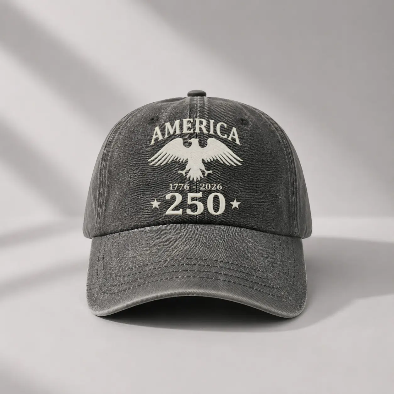 Vintage Washed America 250 Eagle Embroidered Dad Hat, Patriotic USA 1776–2026 Baseball Cap, Adjustable Cotton Vintage Hat, Unisex Casual Independence Style Gift