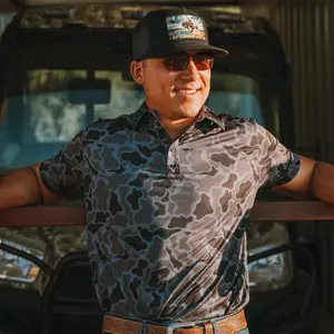 Vexil Brand - Polo - Black Retro Camo- Stylish Western Wear Menswear Top