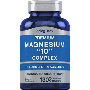Piping Rock Magnesium 10 in One Complex | 130 Capsules | Supplement for Men and Women | Vegetarian, Non-GMO, Gluten Free