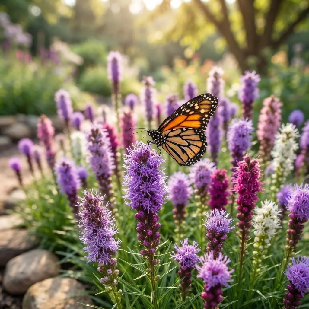 300 Mixed-Color Liatris Seeds, Perennial Wildflower, Attracts Butterflies and Bees, Easy to Grow, Suitable for Gardens, Patios, and patios, a Home Gardening Gift for Plant Lovers