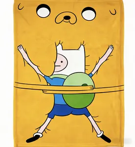 Adventure Time Soft Flannel Blanket, Adventure Time Decorations, Home Decor, Blankets Gifts, Multifunctional Blanket For Bedroom, Travel, Office, Finn & Jake