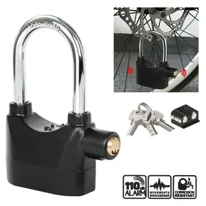Anti-Theft Alarm Padlock, 110dB Loud Siren, Heavy Duty Weatherproof Security Lock with Key/Combination, Vibration Triggered Alarm for Bikes, Motorcycles, Gates, Sheds, Storage Units & Outdoor Use