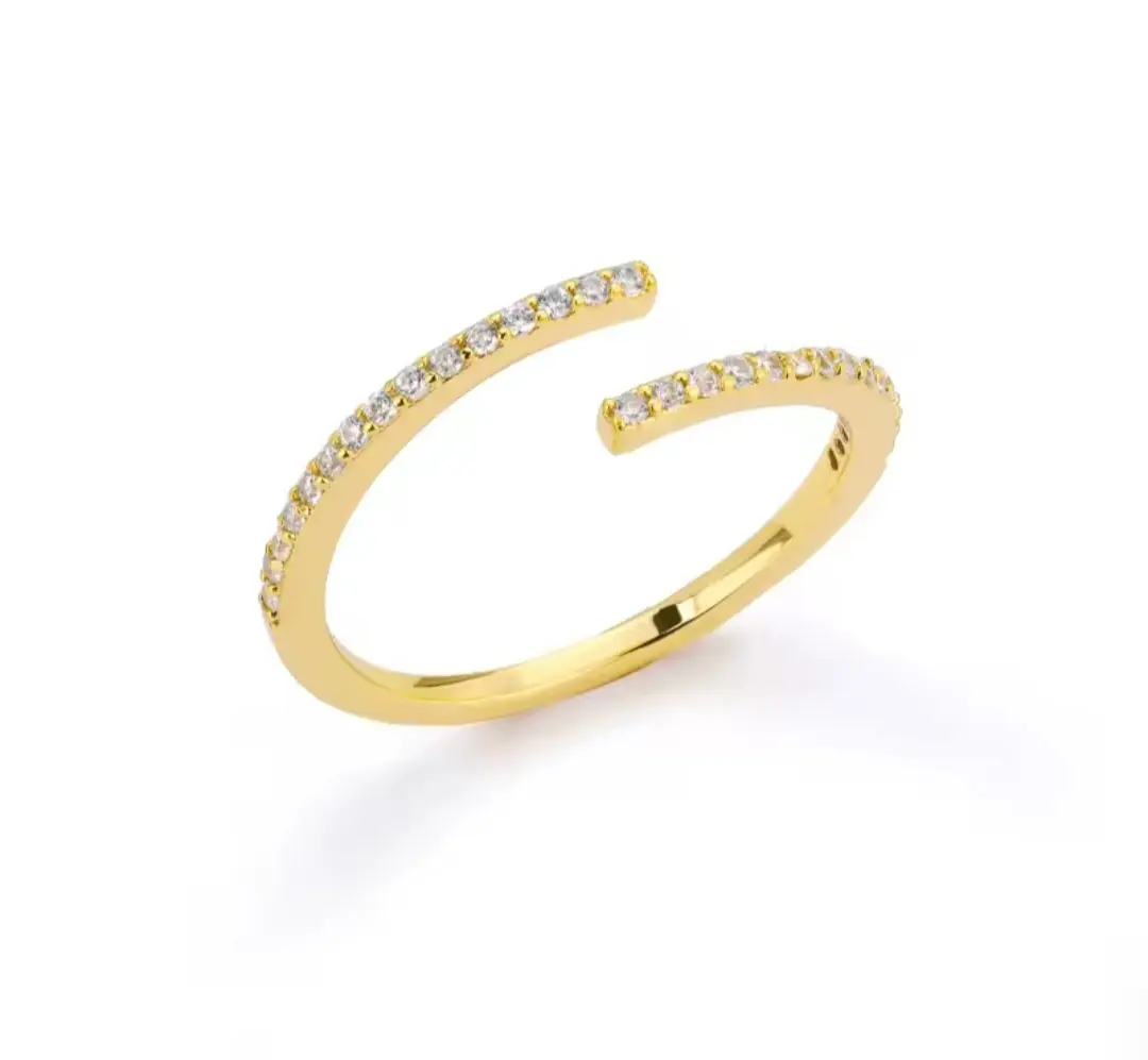 Anillos finos ajustables con circones/ Adjustable dainty rings with cubic zirconia