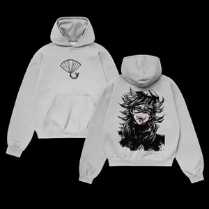 Douma Upper Moon 2 Demon slayer Manga Oversized Vintage Double Printed Graphic soft Casual Cotton pullover Hoodie, Unisex y2k Streetwear, japanese Anime apparel Merchandise, Gift for otaku fans top