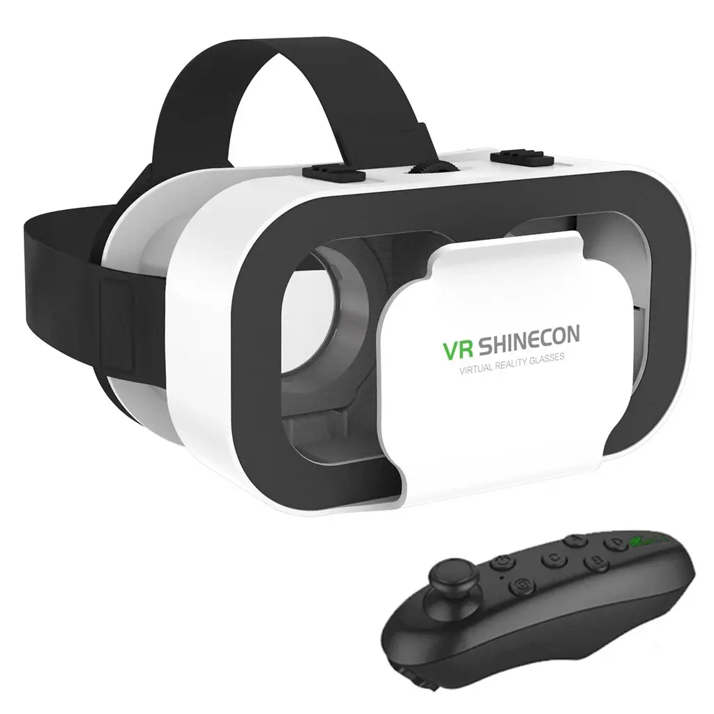 Shinecon 3D Headset Virtual Reality VR Glasses Device Wearable Devices Goggles Helmet Lenses For Mobile Smartphone Smart Phone Cell Realidade Viar Game Controller movie film video show Viewer Eyewear Head-Mounted Compatible with 4.7-6.0 inch Phones