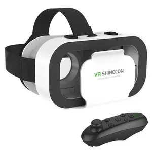Shinecon 3D Headset Virtual Reality VR Glasses Device Goggles Helmet Lenses For Mobile Smartphone Smart Phone Cell Realidade Viar Game Controller movie film video show Viewer Eyewear Head-Mounted Compatible with 4.7-6.0 inch Phones