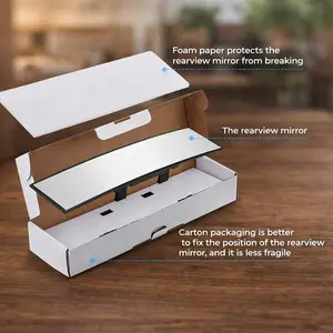 Wide Angle Car Rearview Mirror – 11.8" Panoramic Convex Mirror, Anti-Fall Clip-On Design, Crystal Clear View for Safer Driving