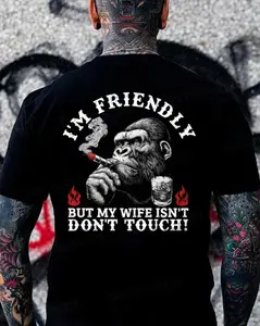 I’m Friendly But My Wife Isn’t T-Shirt, Funny Husband Shirt, Protective Husband Humor Tee, Married Couple Joke Shirt, Gift From Wife Tee, Funny Marriage Hoodie