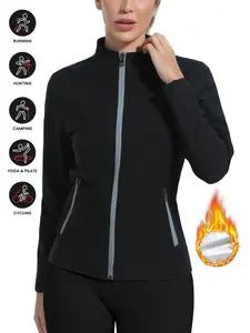 Women's Sauna Suit with Pocket Zipper Silver Color Long Sleeve Jacket, Yoga Jacket Top, Fitness Outerwear, High Intensity Exercise Sweatshirt