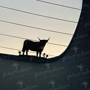 Highland Cow Easter Egg Decal - Small Cow Sticker