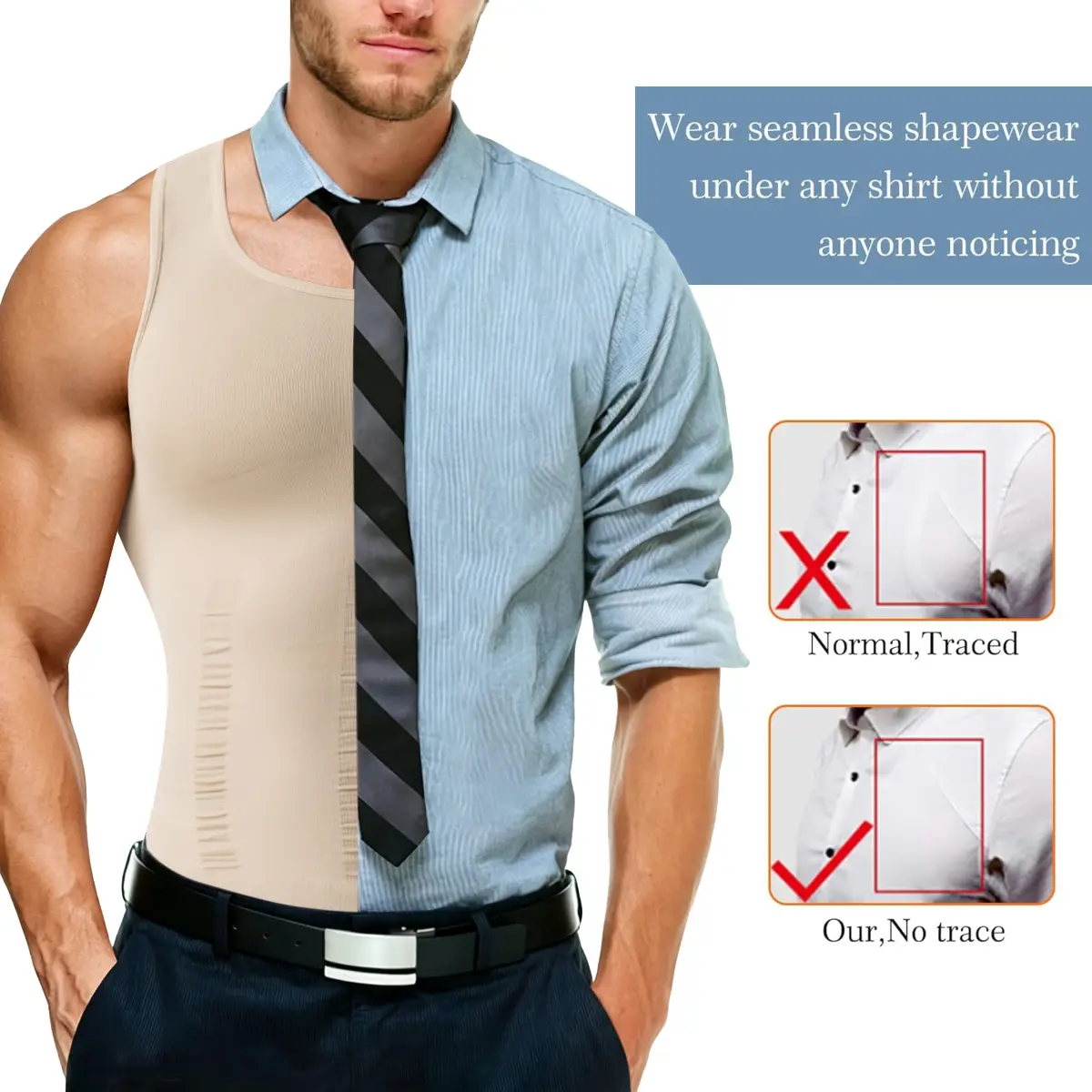 Men's Shapewear Compression Tank Top - 1/2/3/4 Pack Sleeveless Menswear Undershirt, Tummy Control, Breathable Elastic Soft Stretchy Fabric, Elasticity Men's Shapewear Tops for Daily Casual & Workout Use Men's Shapewear Compression Tank Top - 1/2/3/4 Pack Sleeveless Menswear Undershirt, Tummy Control, Breathable Elastic Soft Stretchy Fabric, Elasticity Men's Shapewear Tops for Daily Casual & Workout Use