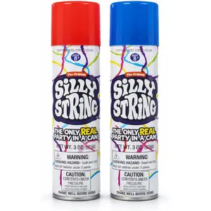 The Original Silly String! Silly String 2 pack, Assorted Colors, 3 oz Large Can – The Only Real Party in a Can! Be Silly! Shoots over 15ft!