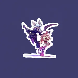 Cute Anime Duo Rouge Bat Amy Rose Sticker