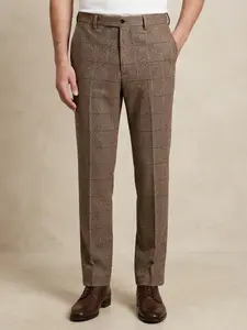 Men's dress trousers, tweed plaid, classic, fashionable, casual business suit pants