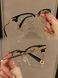 Black knight  Series Blue Light Blocking Glasses Eyeglass Frame for Women Men Protection Computer Gaming Glasses Lightweight Red Frame Oversized Non Prescription Small Face Square Reduce Eye Fatigue On Computers TVs Phones