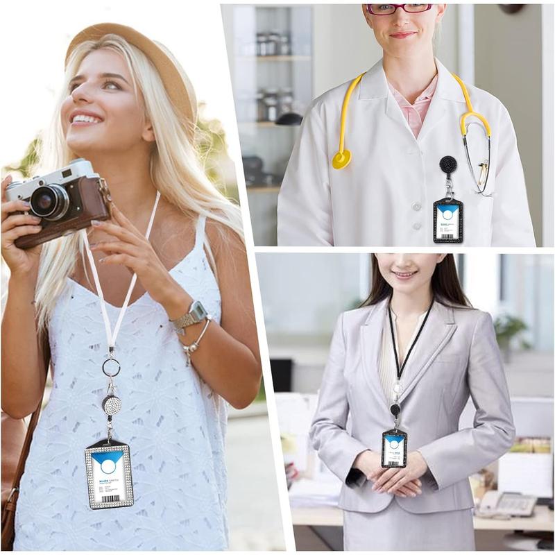 3 Sets 9 in ID Badge Holder with Breakaway Lanyard for Keys and Name Tags, Cute Retractable Badge Reel, Teacher Lanyards for ID Badges Card Holder, Nurse Teacher Workers Women Office Gifts - Home Improvement.