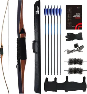 Sanlida Archery 68" Royal X8 Longbow Traditional Wooden Hunting bow and Arrows Set for Adults & Traditional Archers, Right Handed Only