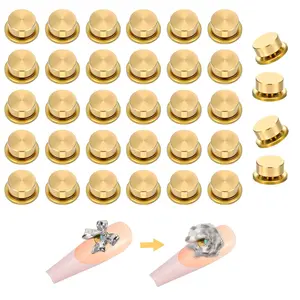 30 PCS Rotating Nail Charms Nail Art Rotating Charm Bearing for Nails Art Designs, Jewelry Rotat Tools for Women DIY Crafting Jewelry Accessories, Gold