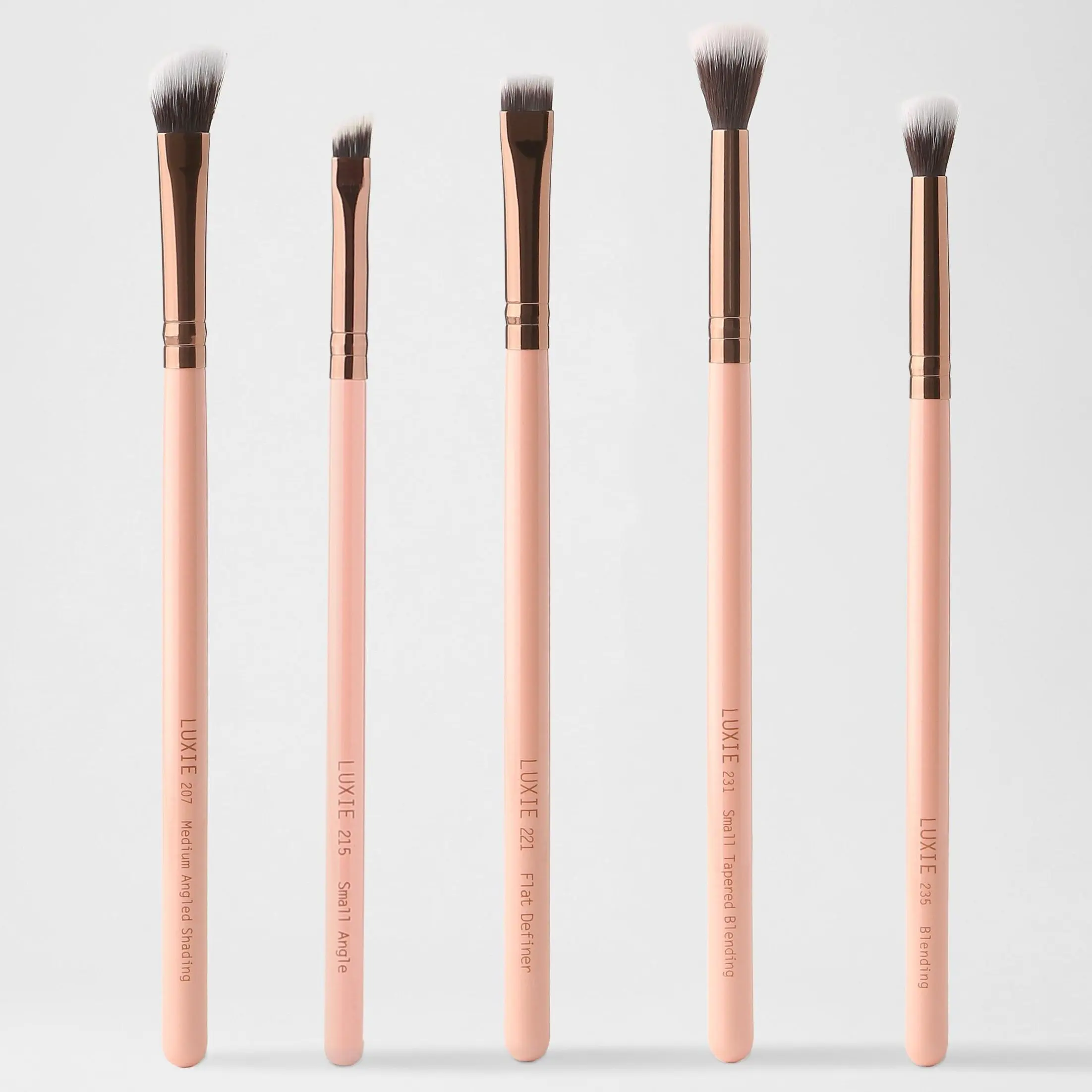 LUXIE Eye Essential Brush Set - Rose Gold, Shading, Definer, Blending Eye Brushes, High Quality