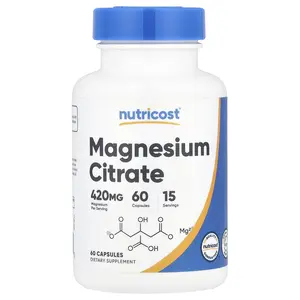 Nutricost Magnesium Citrate, 60 Capsules (105 mg per Capsule) Nutricost Magnesium Citrate, 60 Capsules (105 mg per Capsule)