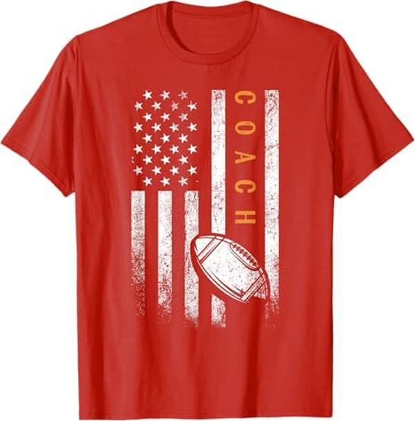 Football Coach American Flag Football Trainer Coaching T-Shirt