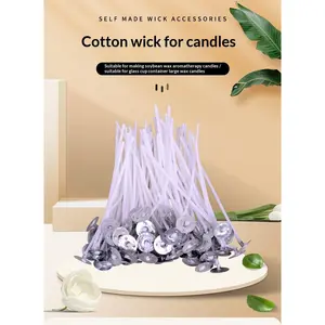 40 Strand Braided Candle Wick Set (10cm)| 100-Pack for DIY Butter Lamps, Pillar & Container Candles
