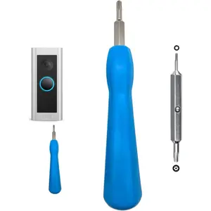 Ring Doorbell Screwdriver Tool Kit – Double-Ended Torx T6 & T15 for Battery Change, Wi-Fi Reset, and Replacement - Fits Ring Video Doorbell, Camera, 2, 3, 3+, 4, Plus, Pro, Elite, Security (Blue)