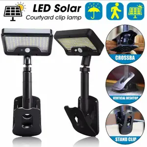 Clamp-on Outdoor Solar Light, Motion Sensor Outdoor Light, 92 LED 600LM Solar Fence Light Outdoor Waterproof, Security Light for FeDeck, Gutter