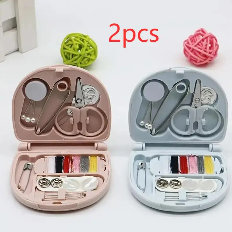 Mini Sewing Kit, 2 Sets Random Color Cute and Convenient Small Needle Bag, Button Mini Scissors Thread, Home Essentials, Home Sewing Tool Combination