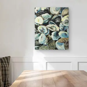 Begin Home Decor C1MP1620MZO0KL 16 x 20 in. Oyster Shells - Coastal Metal Print Wall Art for Home Decor