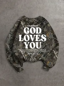 Women's Loose Fit Casual Hoodie, Fashion Camo Branch Print Pullover, Comfortable Spring & Fall Layering, Perfect Choice for Daily Wear, Camouflage