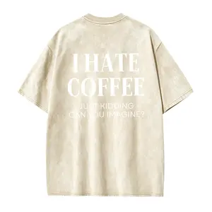 I Hate Coffee Just Kidding Tshirt, Funny Coffee Lover Tee, Oversized Tee, Barista Gift, Meme Tee, Sarcastic Caffeine Shirt