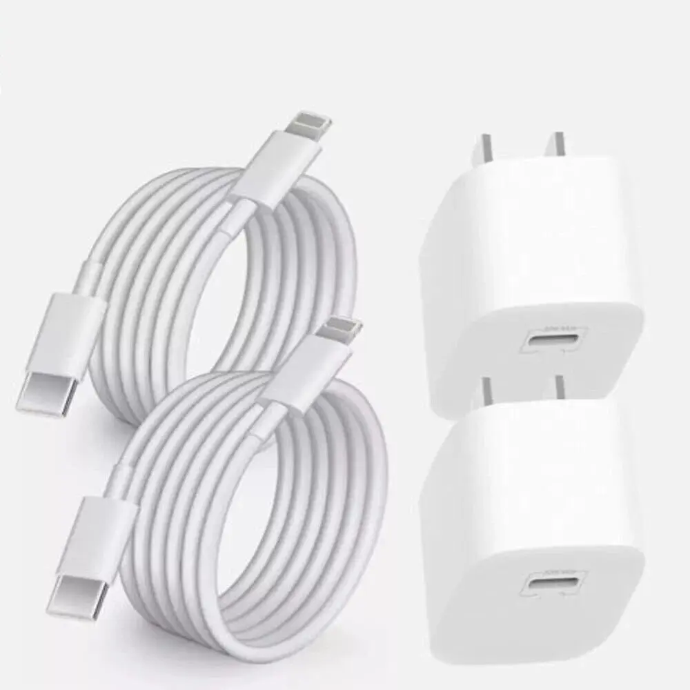 USB-C PD Fast Mobile Charger (1 Pack/2 Packs) - Portable Travel Design, 6FT Cable, Multi Safety Protection, Compatible with iPhone 6 Plus,7,8,XS,XR,11,12,13,14 Pro Max